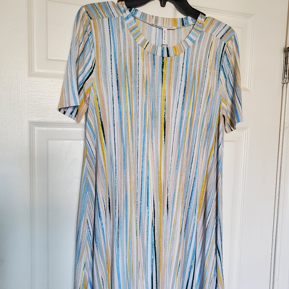 Multicolored blue & yellow pastel dress